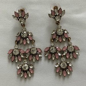 Vintage inspired pink and rhinestone earrings